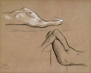 FEDERICO ZANDOMENEGHI, Study of two Female Nudes, black chalk